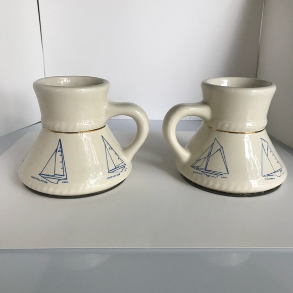 No spill no slip nautical sailboat coffee mugs - Picture 3 of 5